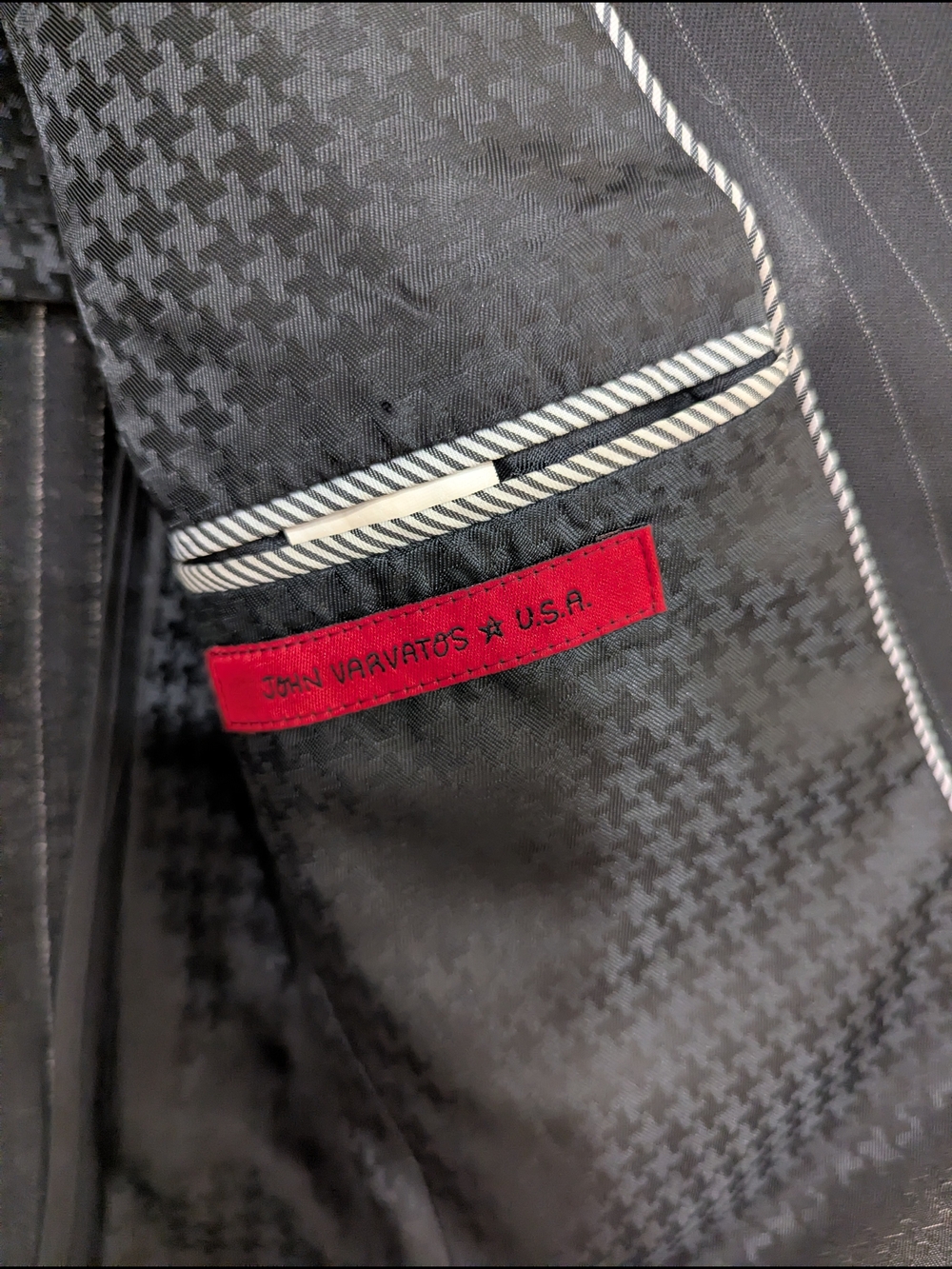 John Varvatos Dark Blue Pinstripe Blazer